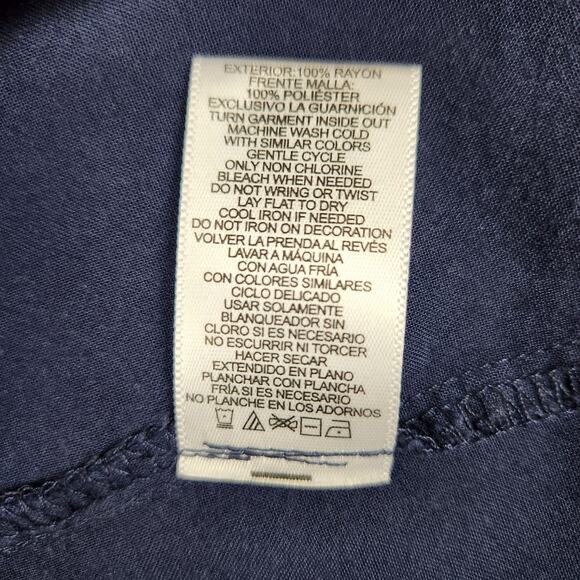 🌼UK Style French Connection Dress Size 4 Navy Blue Sleeveless Faux Sequins - Picture 9 of 14